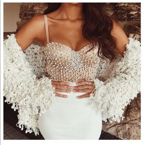 🖤PEARL EMBELLISHED CROPPED BUSTIER🖤